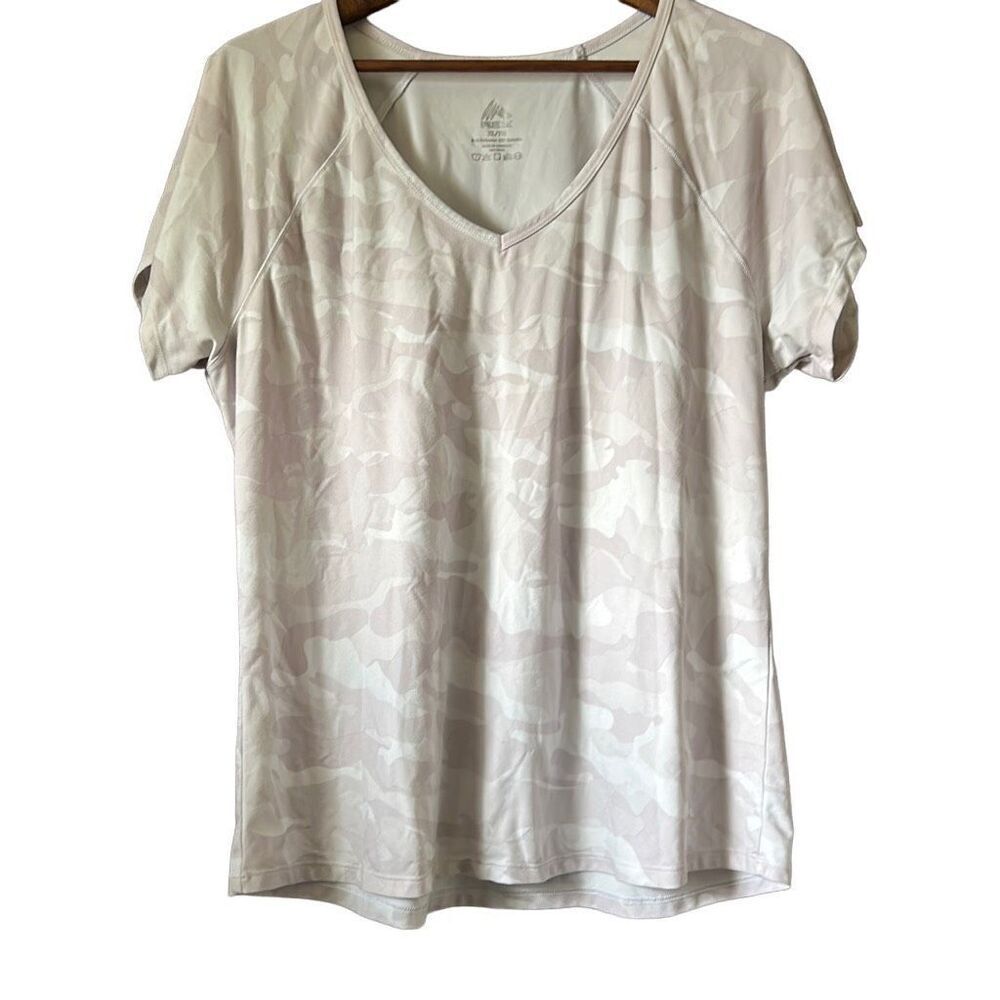 RBX Womens XL Activewear T-Shirt‎ V Neck Camo Athletic Top